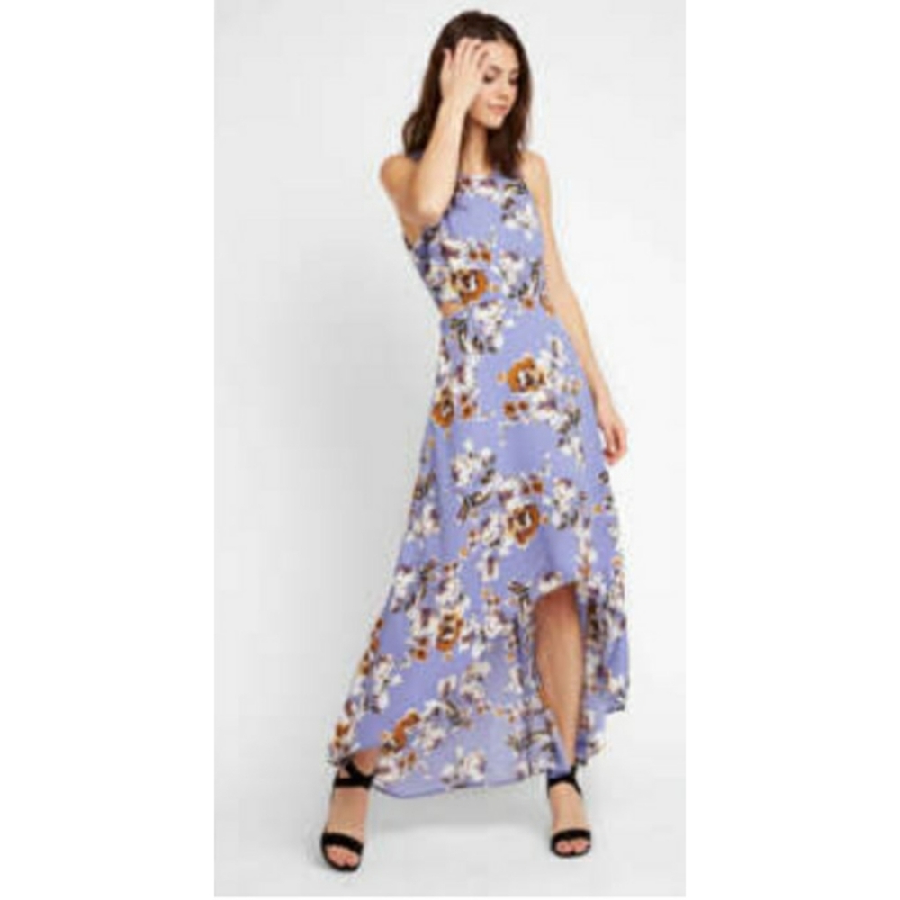 Abbeline Purple Floral Hi-Low Dress Size S